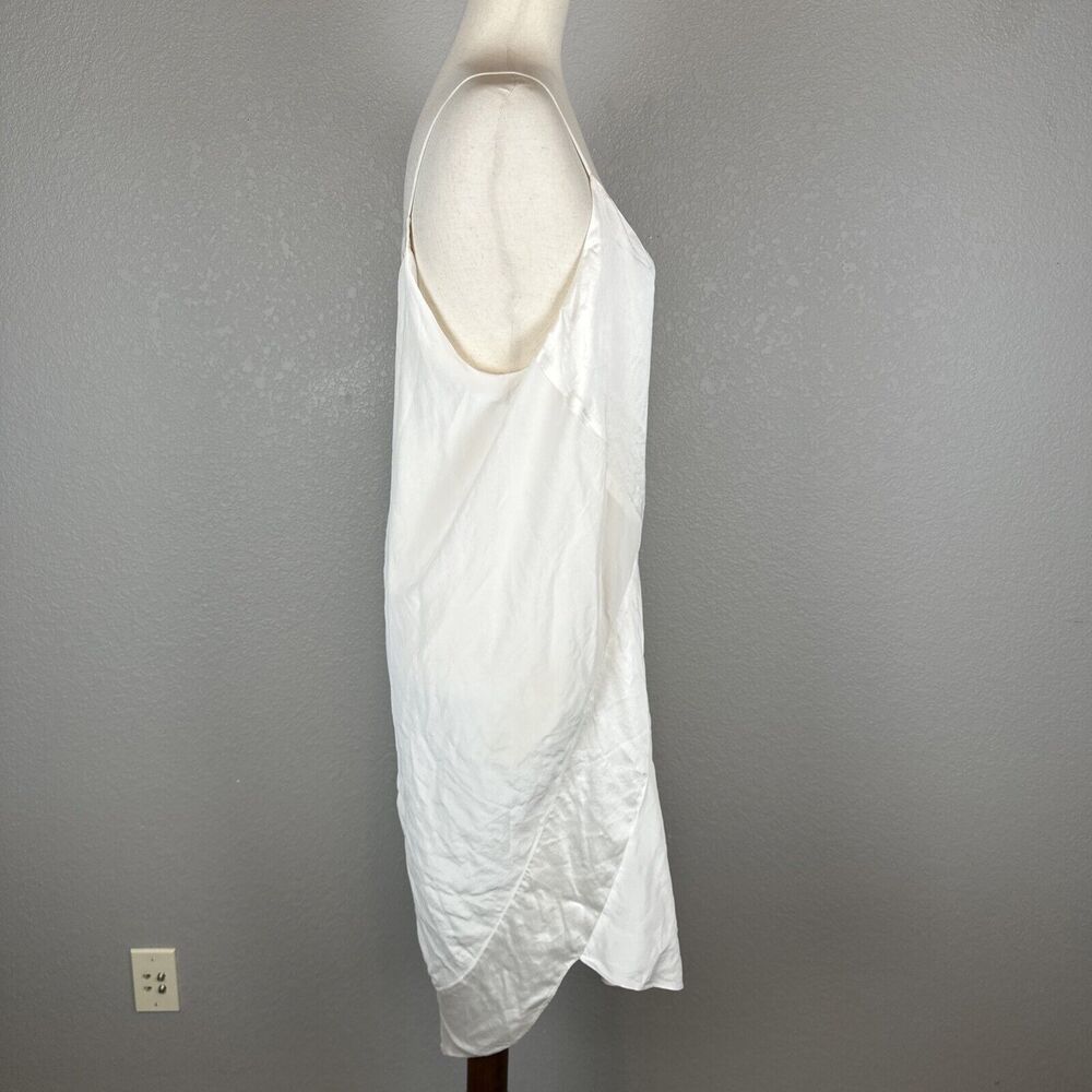 Michelle Mason Bias‎ Cut Midi Slip Dress Size 8 White Silk Spaghetti Strap - Picture 5 of 7